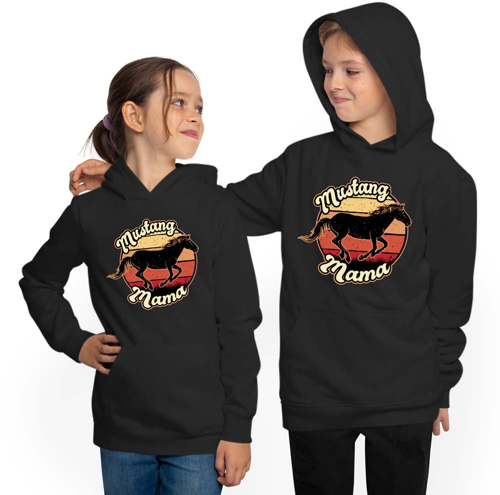 Hoodie Kids Hooded Sweater - Horse Mustang Mama i164